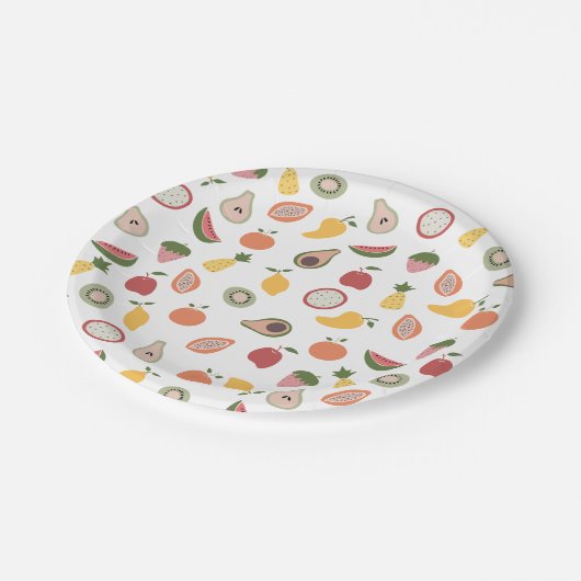 Rustic Fruits Pattern Papieren Bordje (Gekanteld)