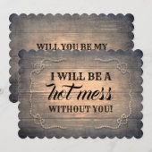 Rustic Fun Bridesmaid / Maid of Honor proposal Kaart (Voorkant / Achterkant)