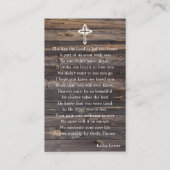 Rustic Funeral Memorial Prayer Photo Card Visitekaartje (Achterkant)