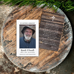 Rustic Funeral Memorial Prayer Photo Card Visitekaartje