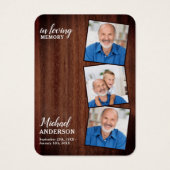 Rustic Funeral Memorial Sympathie Foto Prayer Kaar Visitekaartje (Voorkant)