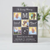Rustic Funeral Memorial Sympathy Foto Collage Bedankkaart (Staand voorkant)
