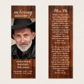 Rustic Funeral Photo Signet de prière (Devant & derrière)