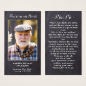 Rustic Funeral Photo Sympathy Memorial Prayer Card (Devant & derrière)