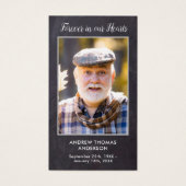 Rustic Funeral Photo Sympathy Memorial Prayer Card (Devant)