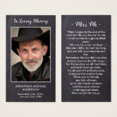 Rustic Funeral Photo Sympathy Memorial Prayer Card (Devant & derrière)