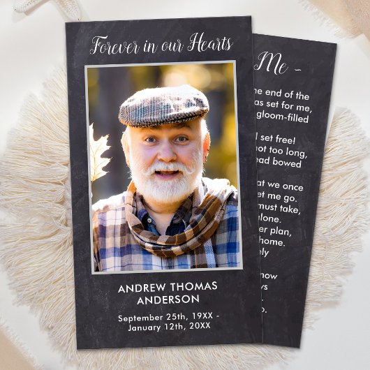 Rustic Funeral Photo Sympathy Memorial Prayer Card