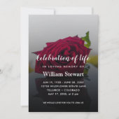 Rustic Funeral | Roos Floral Celebration of Life Kaart (Voorkant)