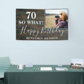 Rustic Funny 70, wat 70e verjaardag foto Spandoek (Beurs)