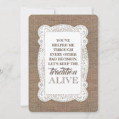 Rustic Funny Bridesmaid / Maid of Honor proposal Kaart (Voorkant)