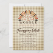 Rustic Funny Friendsgiving Potluck Turkey Pset Kaart (Voorkant)