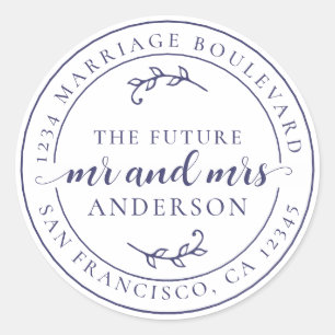 Rustic Future de heer Navy Blue Return Ronde Sticker