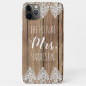 Rustic Future Mrs Verloving Barn Wood en Lace Case-Mate iPhone Case (Achterkant)
