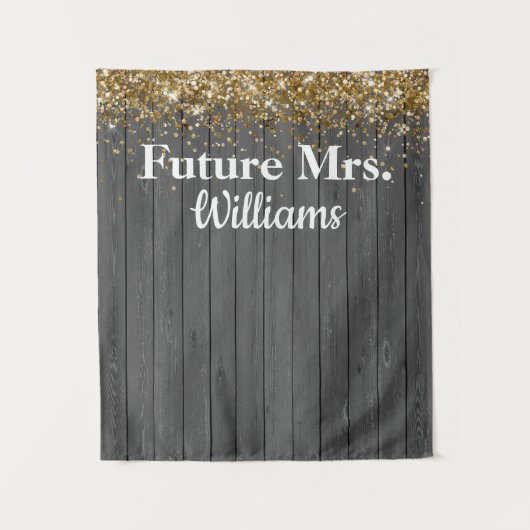 Rustic Future Mrs Vrijgezellenfeest Backdrop Prop Wandkleed (Voorkant)