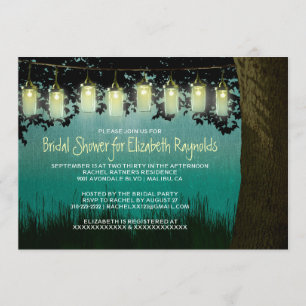 Rustic Garden Lights Bridal Shower Invitations Kaart