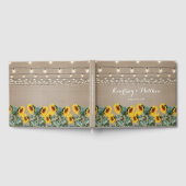 Rustic Garden Sunflower en String Lights Wedding Gastenboek (Volledig)