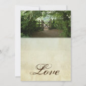 Rustic Gate Natuur Trail Country Wedding Invitae Kaart (Achterkant)