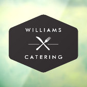 Rustic Gekruist Bestek Logo Raamsticker (Vel 3)