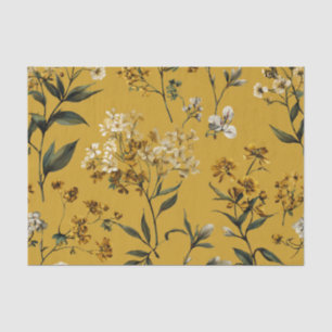 Rustic Gele Botanische Krachtige Vintage Boho Bloe Tissuepapier