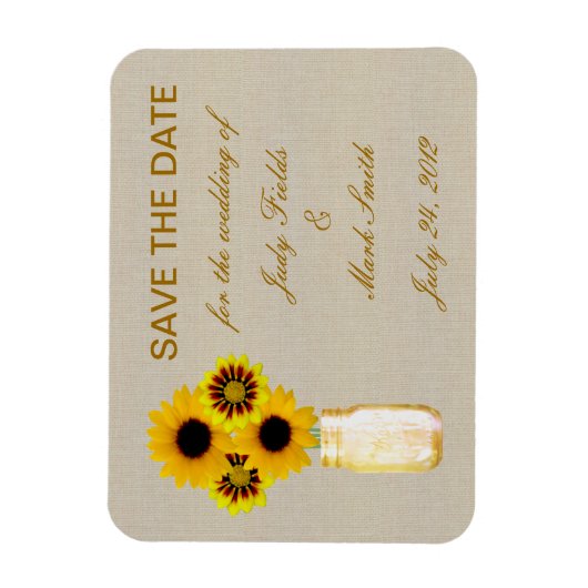 Rustic Gele Metselwerkpot Save The Date-Magneet Magneet (Verticaal)
