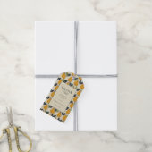 Rustic Gele Peer Bewegingen Cadeaulabel (Met Touw)