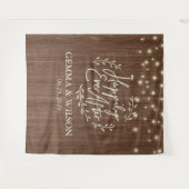 Rustic gelukkig ooit na het binden van de ladingli wandkleed (Voorkant (horizontaal))