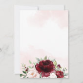 Rustic Geometric Burgundy Blush Floral Wedding Kaart (Achterkant)