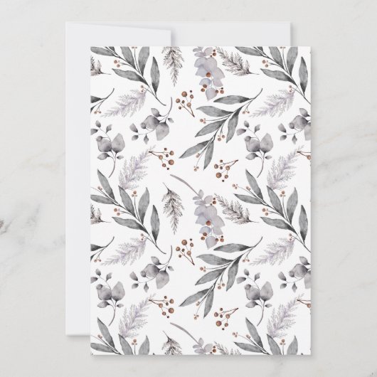 Rustic Geometric Kerstmis Greenery Foto Lijst Feestdagenkaart (Achterkant)