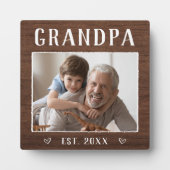 Rustic gepersonaliseerde opa fotoplaat (Voorkant)