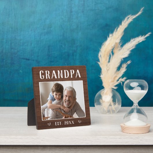 Rustic gepersonaliseerde opa fotoplaat (Insitu)