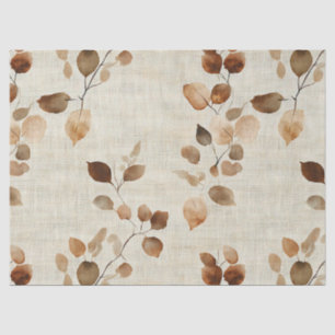 Rustic Geperste Bladeren Patroon – Herfst Botanisc Tissuepapier