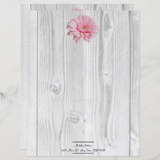 Rustic Gerber Daisy - Speciaal papierblad (Voorkant / Achterkant)