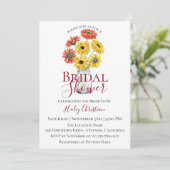 Rustic Gerber Floral Bridal Shower Kaart (Staand voorkant)