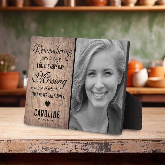 Rustic Gezinsherdenking | Foto-herinnering Fotoplaat