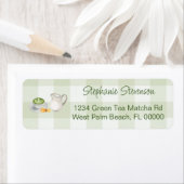 Rustic Gingham Matcha Tea Retour Adres Label (Insitu)