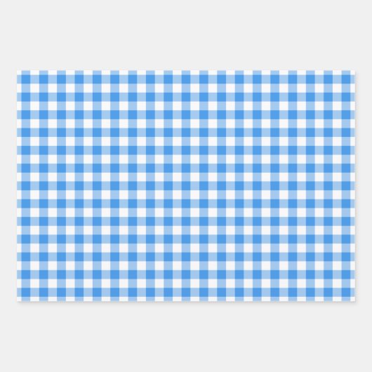 Rustic Gingham Pink Blue Yellow Pattern Inpakpapier Vel (Voorkant 2)