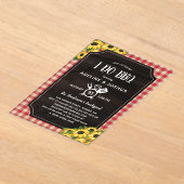 Rustic Gingham Sunflower I Do BBQ Couple's Shower Acryl Uitnodigingen (Laagn)