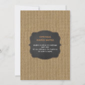 Rustic Girl Citrouille bébé saupoudrer invitation (Dos)