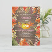 Rustic Girl Pumpkin Herfst Birthday Uitnodiging (Staand voorkant)