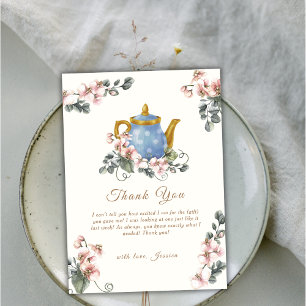  Rustic Girl Wildflower Tea Baby shower Bedankkaart