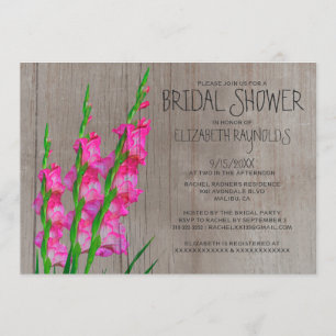 Rustic Gladiolus Bridal Shower Invitations Kaart