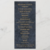 Rustic Glam Blue Gold Wedding Programme (Dos)