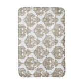 Rustic Glamor Burlap Royal Damask Chic Modern Badmat (Voorkant Verticaal)