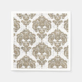 Rustic Glamor Burlap Royal Damask Chic Modern Servetten (Voorkant)