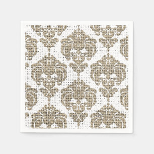 Rustic Glamor Burlap Royal Damask Chic Modern Servetten