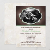 Rustic Glitter Green Sonogram Baby shower Kaart (Voorkant / Achterkant)