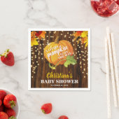 Rustic Glitter Pumpkin Herfst Neutraal Baby shower Servet (Insitu)