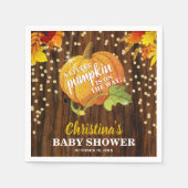 Rustic Glitter Pumpkin Herfst Neutraal Baby shower Servet (Voorkant)