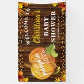 Rustic Glitter Pumpkin Herfst Neutraal Baby shower Spandoek (Verticaal)