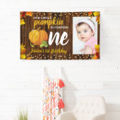 Rustic Glitter Pumpkin Herfst Neutrale eerste verj Spandoek (Insitu)